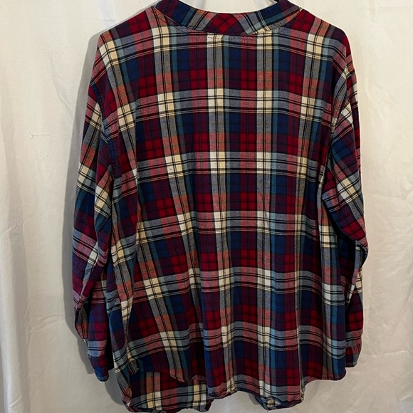 Red, blue, white flannel. Backroad blues brand. Size large. - Picture 3 of 5